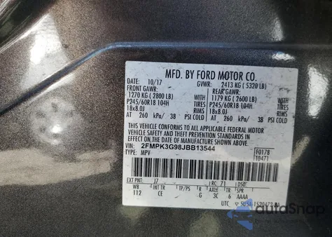 2018 Ford Edge Se z USA, uszkodzony, nr VIN 2FMPK3G98JBB13544